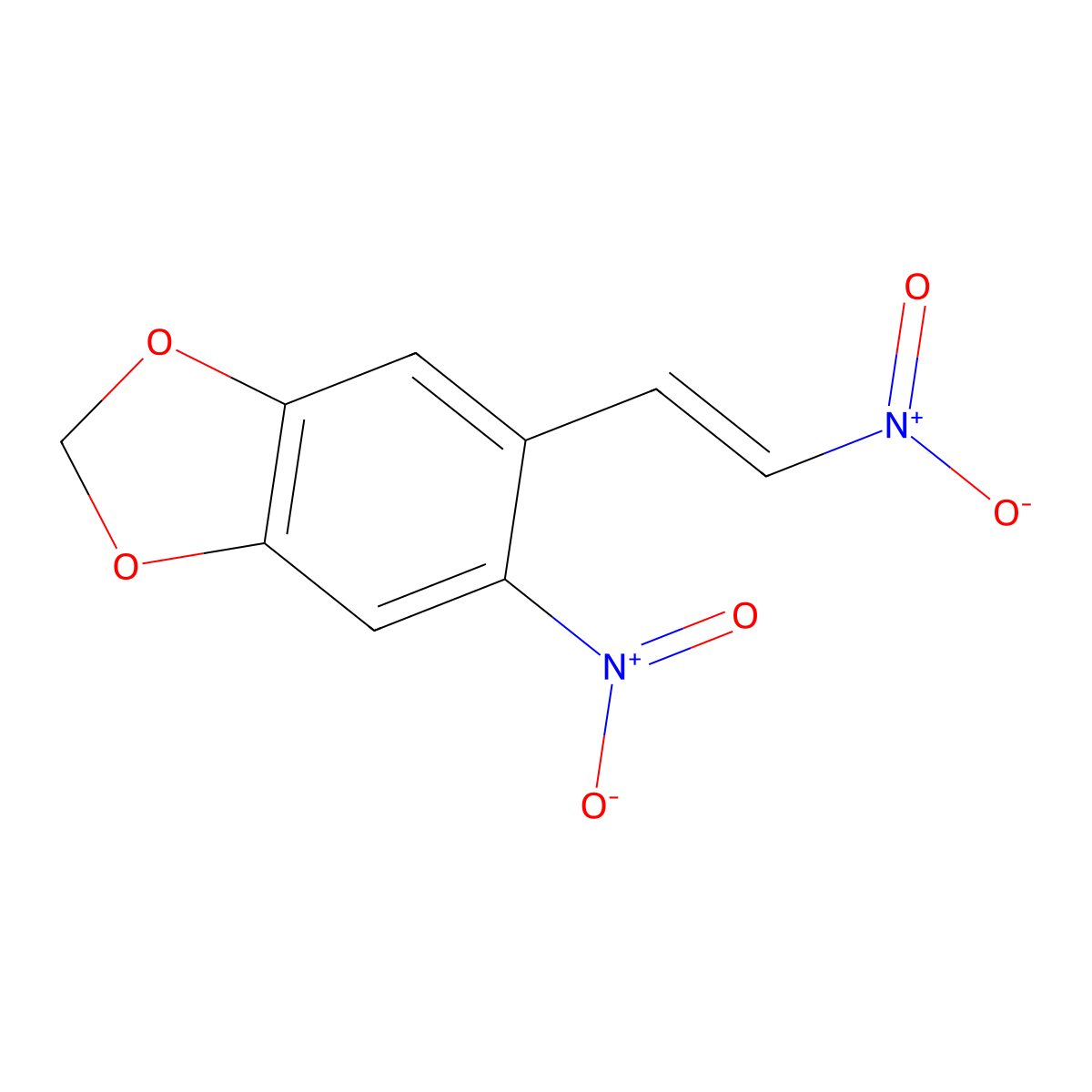 1,3-Benzodioxole, 5-nitro-6-(2-nitroethenyl)- molecular structure, CAS 15794-43-1