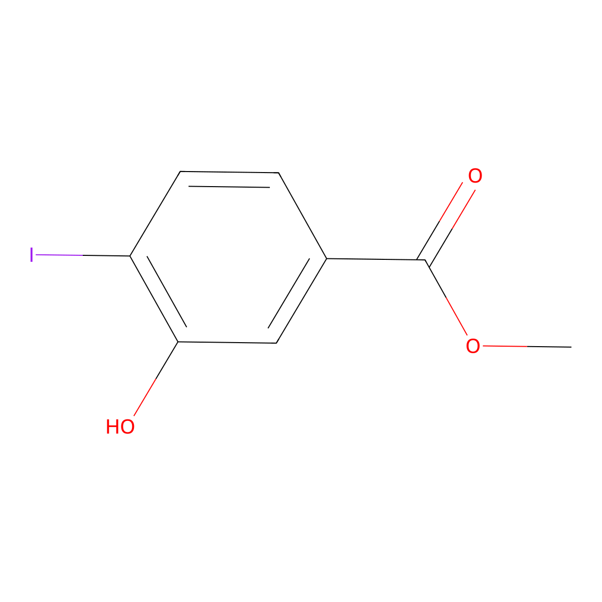 Methyl 3-hydroxy-4-iodobenzoate molecular structure, CAS 157942-12-6