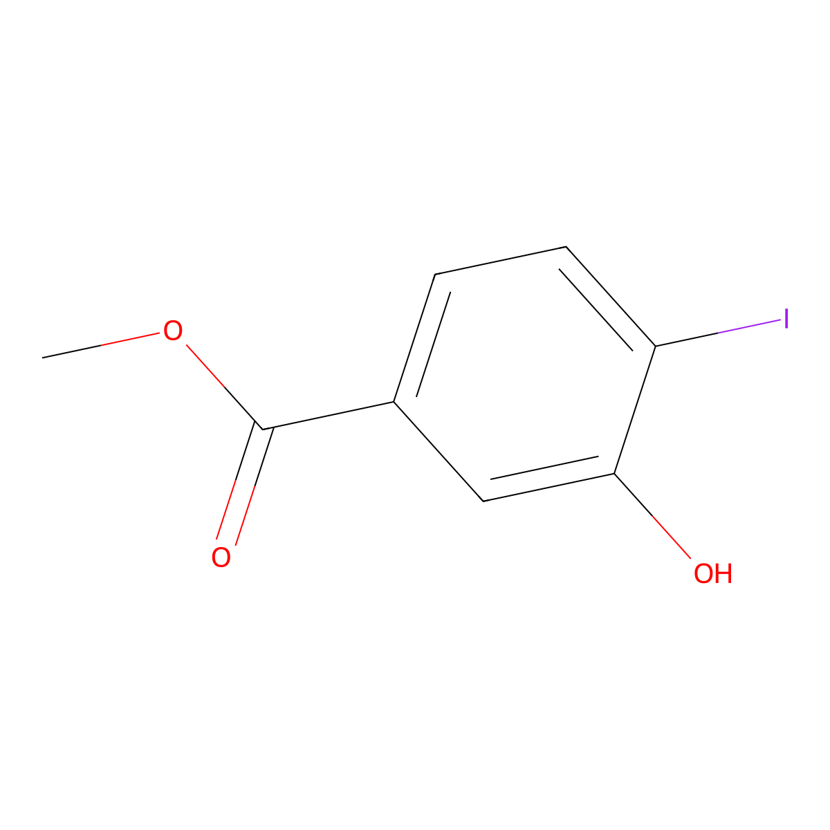 Methyl 3-hydroxy-4-iodobenzoate molecular structure, CAS 157942-12-6