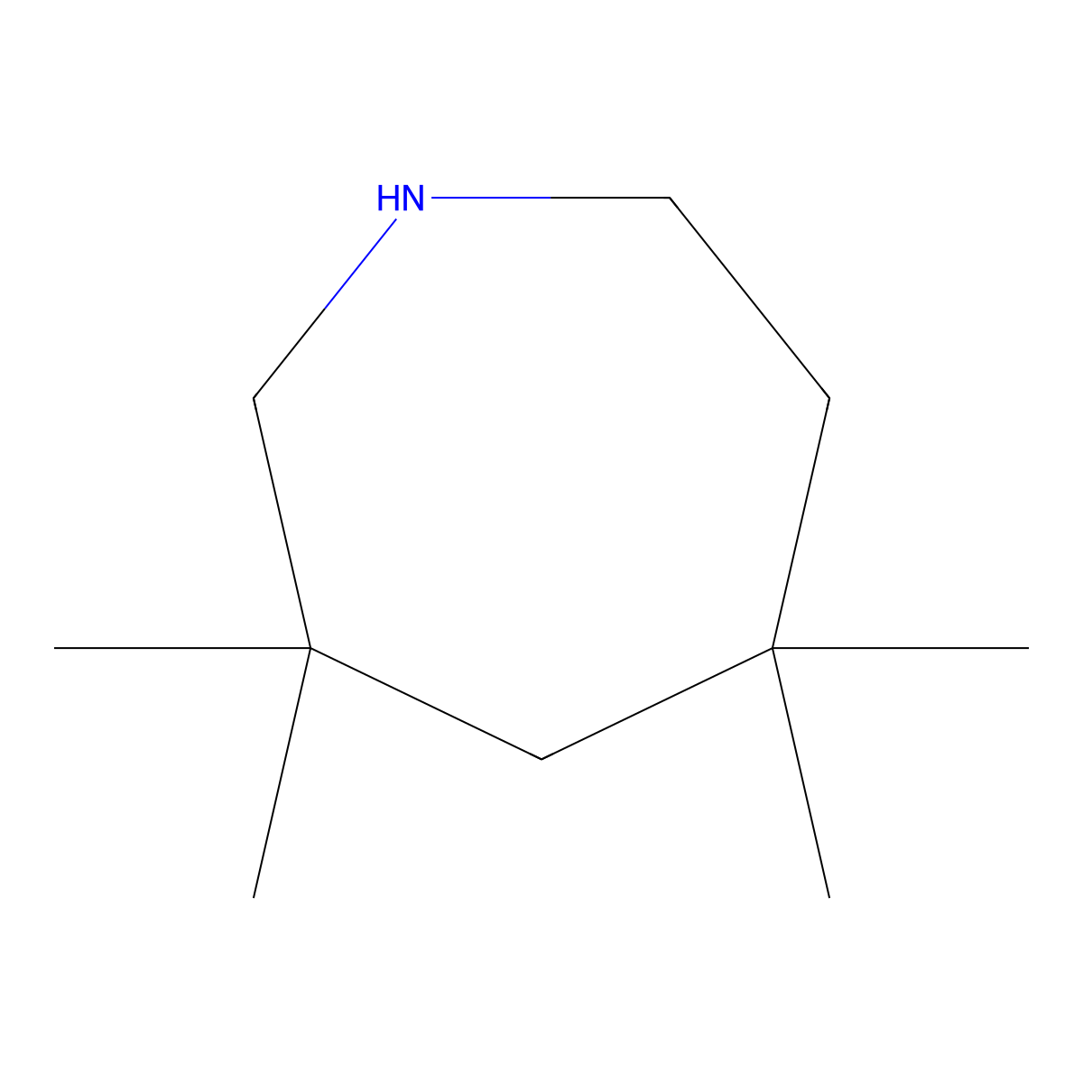 Hexahydro-3,3,5,5-tetramethyl-1H-azepine molecular structure, CAS 157943-17-4