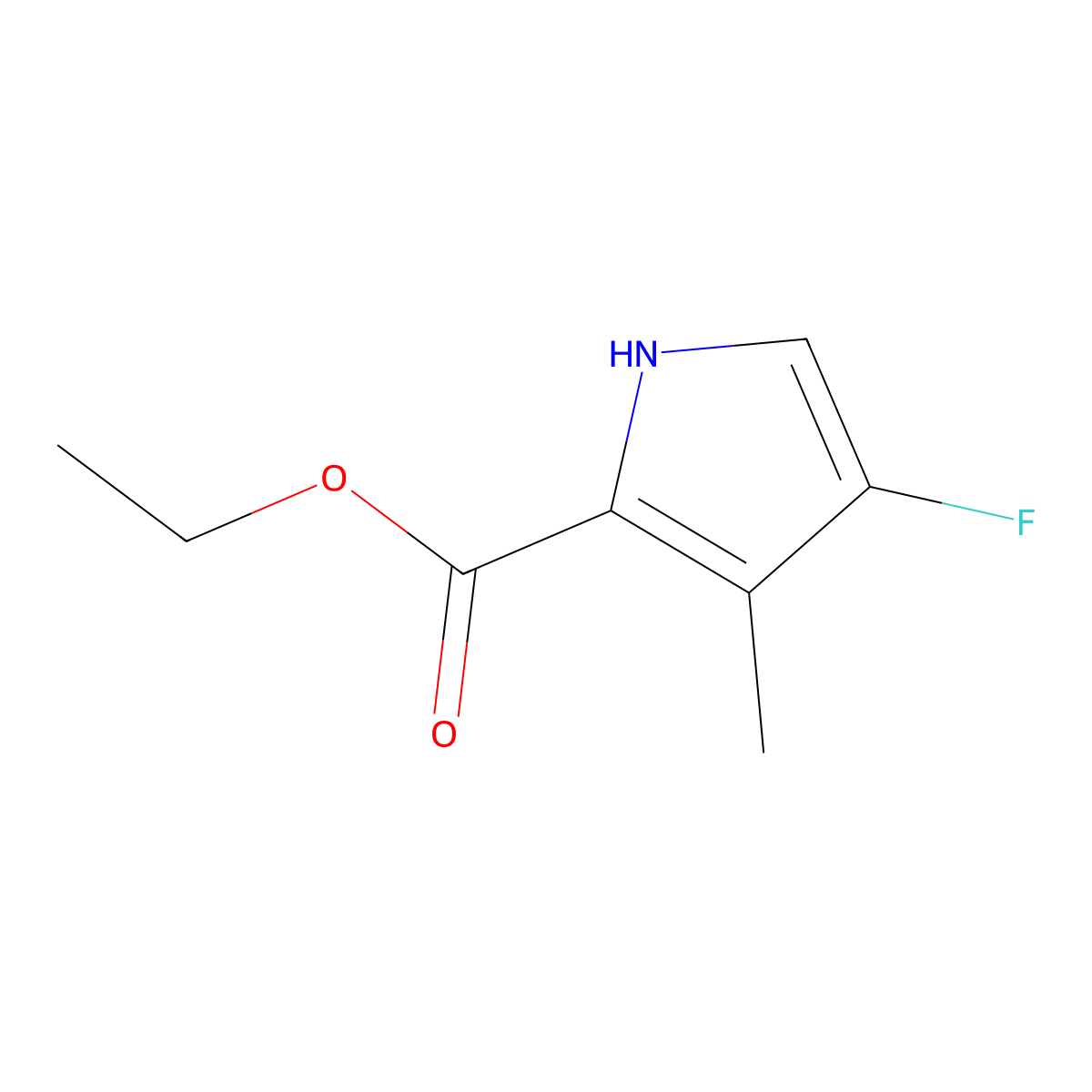Ethyl 4-fluoro-3-methyl-1H-pyrrole-2-carboxylate molecular structure, CAS 157944-37-1