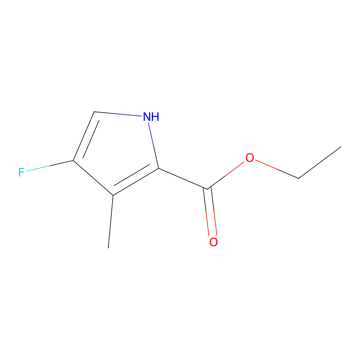 Ethyl 4-fluoro-3-methyl-1H-pyrrole-2-carboxylate molecular structure, CAS 157944-37-1