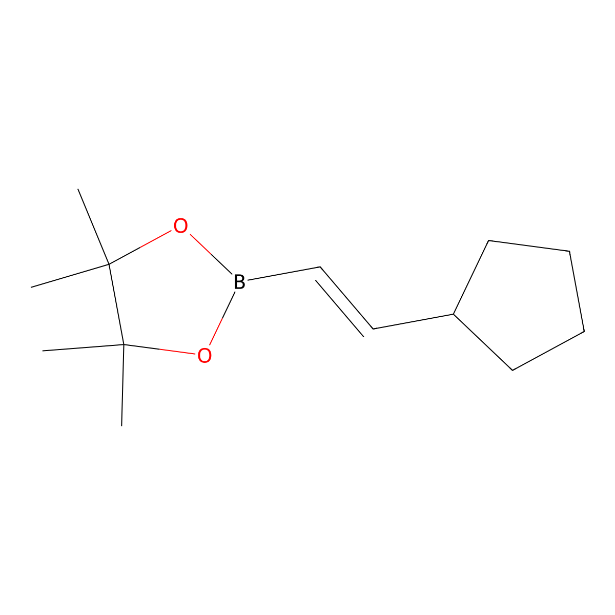 2-(2-Cyclopentylvinyl)-4,4,5,5-tetramethyl-1,3,2-dioxaborolane molecular structure, CAS 157945-82-9