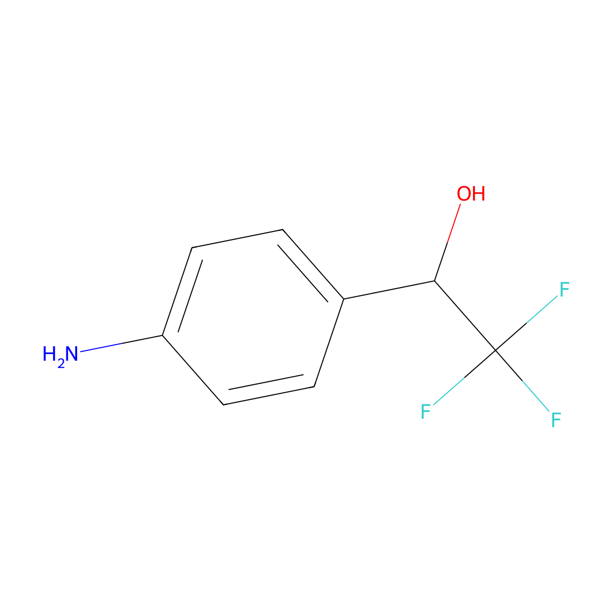 (R)-1-(4-Aminophenyl)-2,2,2-trifluoroethan-1-OL molecular structure, CAS 157947-07-4