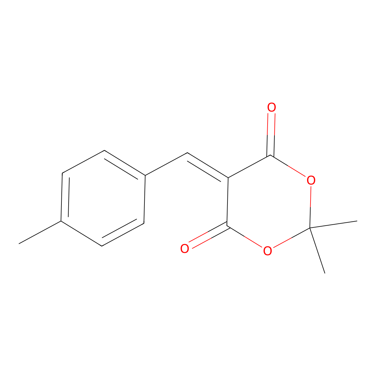 2,2-Dimethyl-5-(4-methylbenzylidene)-1,3-dioxane-4,6-dione molecular structure, CAS 15795-51-4