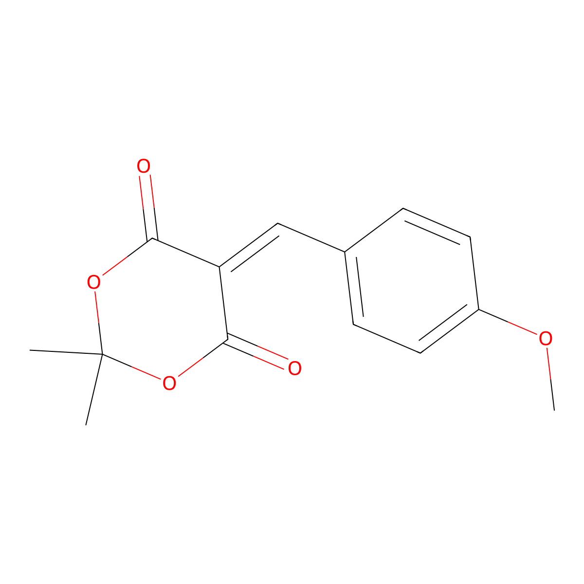 5-(4-Methoxybenzylidene)-2,2-dimethyl-1,3-dioxane-4,6-dione molecular structure, CAS 15795-54-7