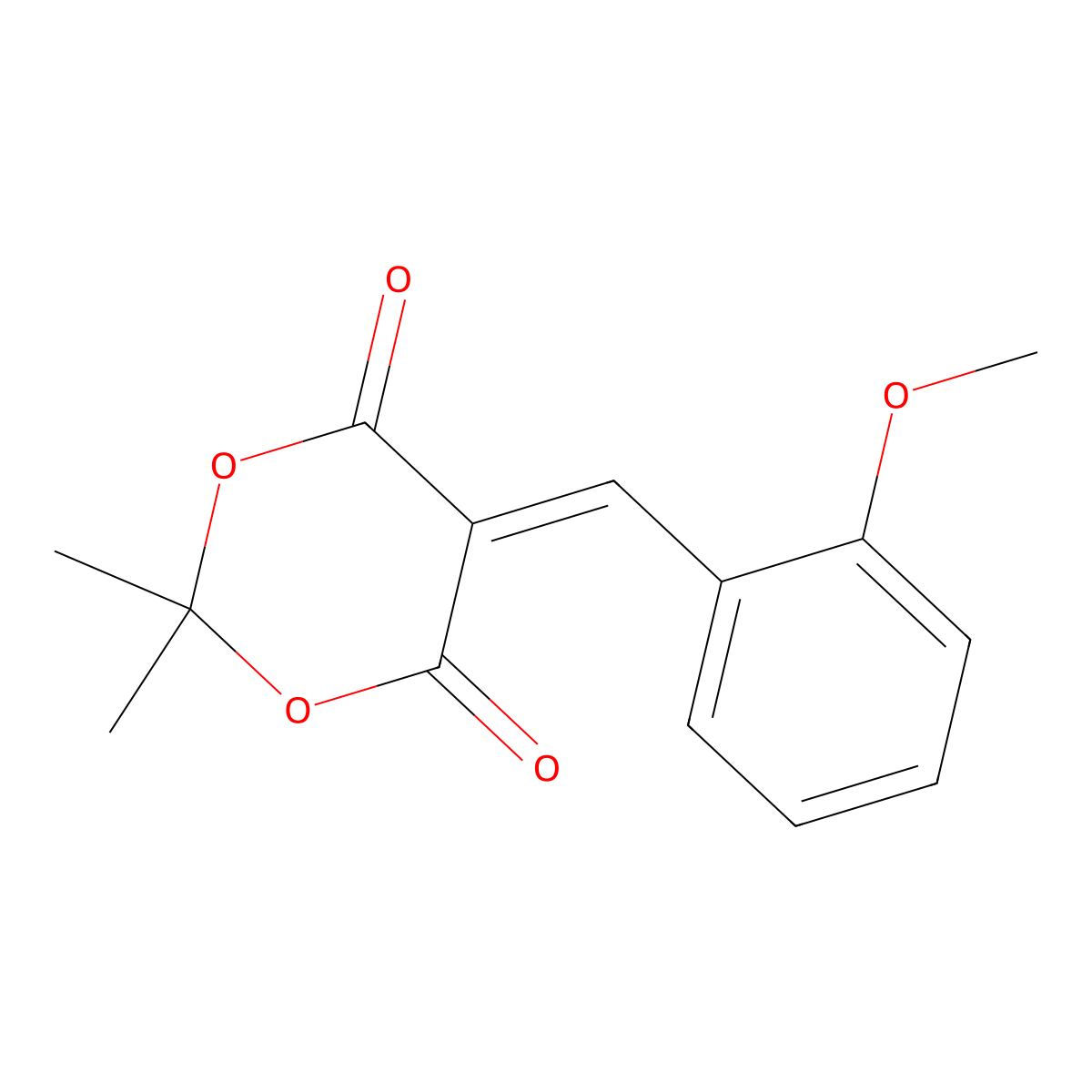 5-(2-Methoxybenzylidene)-2,2-dimethyl-1,3-dioxane-4,6-dione molecular structure, CAS 15795-56-9