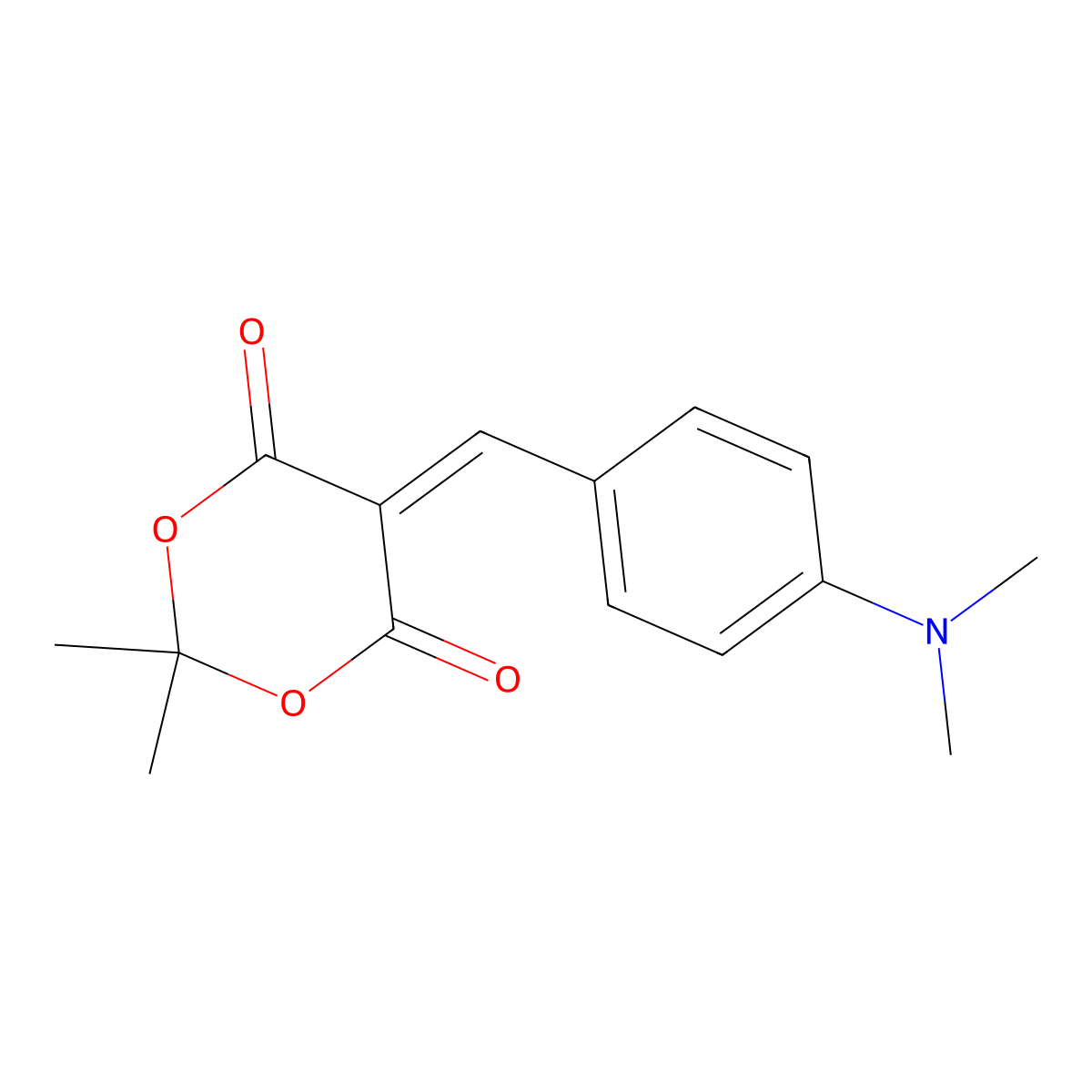 5-(4-Dimethylamino-benzylidene)-2,2-dimethyl-(1,3)dioxane-4,6-dione molecular structure, CAS 15795-57-0