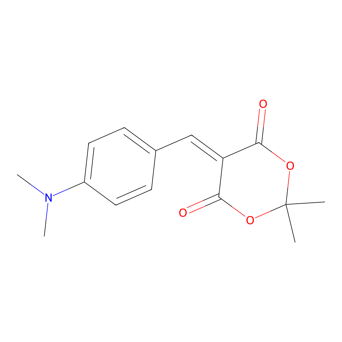 5-(4-Dimethylamino-benzylidene)-2,2-dimethyl-(1,3)dioxane-4,6-dione molecular structure, CAS 15795-57-0