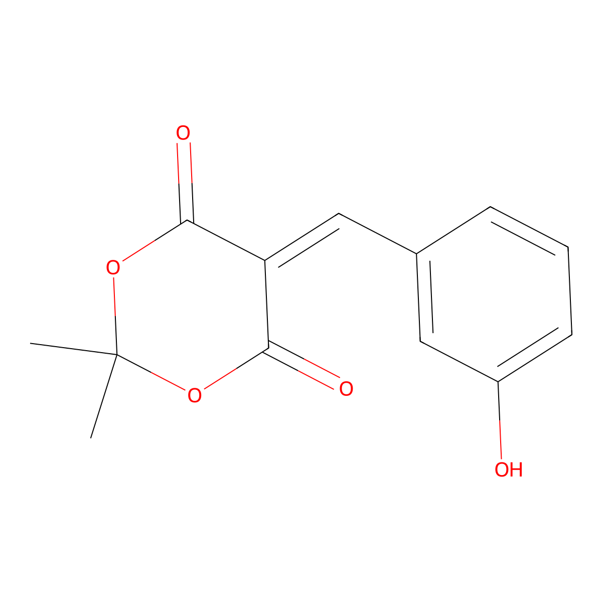 5-(3-Hydroxybenzylidene)-2,2-dimethyl-1,3-dioxane-4,6-dione molecular structure, CAS 15795-58-1