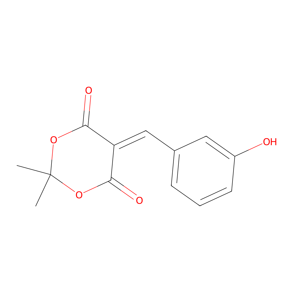 5-(3-Hydroxybenzylidene)-2,2-dimethyl-1,3-dioxane-4,6-dione molecular structure, CAS 15795-58-1