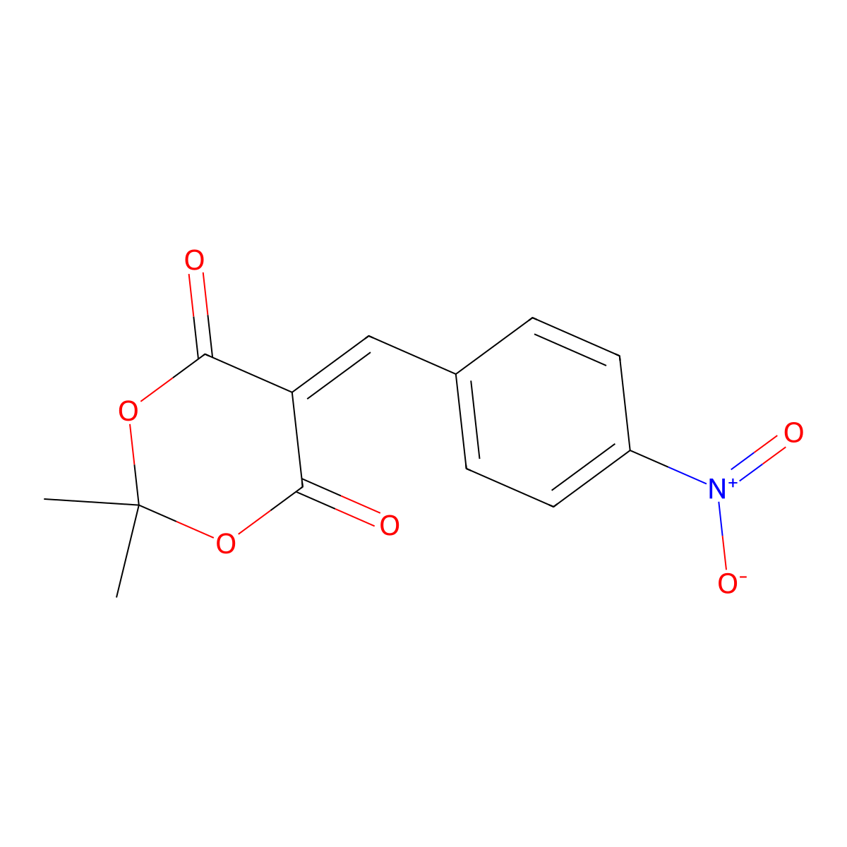 2,2-Dimethyl-5-(4-nitro-benzylidene)-(1,3)dioxane-4,6-dione molecular structure, CAS 15795-62-7