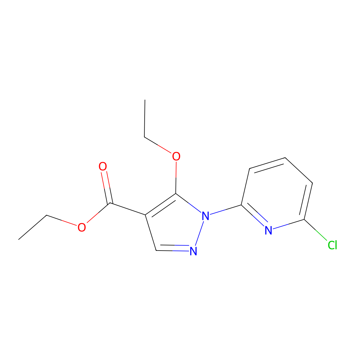 Ethyl 1-(6-chloro-2-pyridinyl)-5-ethoxypyrazole-4-carboxylate molecular structure, CAS 1579517-02-4
