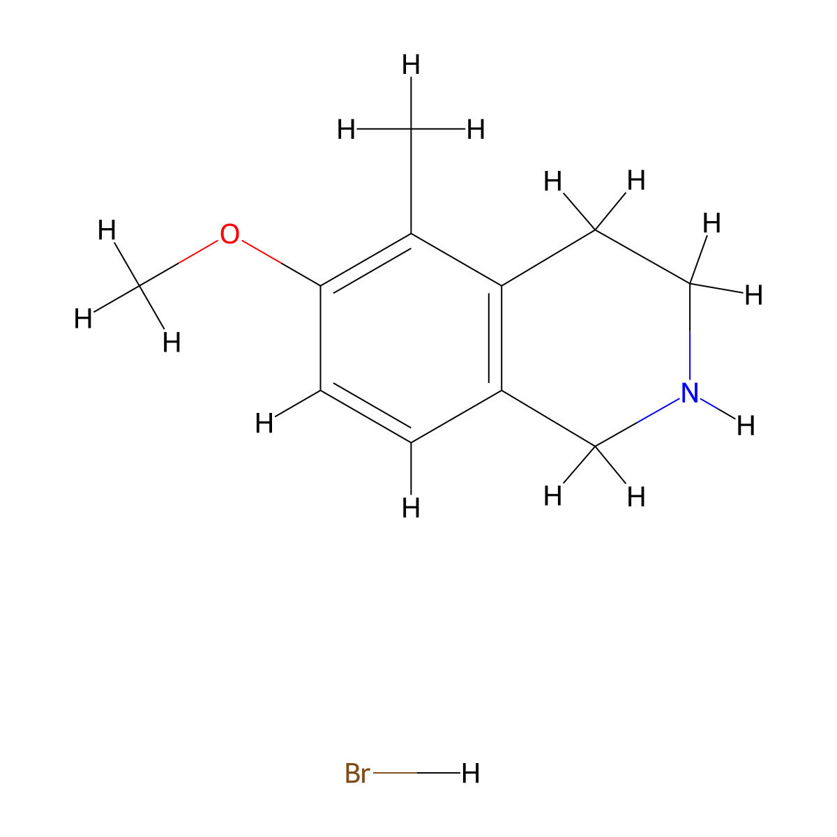 6-Methoxy-5-methyl-1,2,3,4-tetrahydroisoquinoline;hydrobromide molecular structure, CAS 1579517-37-5