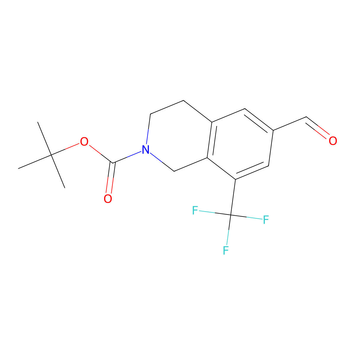 tert-butyl 6-formyl-8-(trifluoromethyl)-3,4-dihydroisoquinoline-2(1H)-carboxylate molecular structure, CAS 1579517-67-1