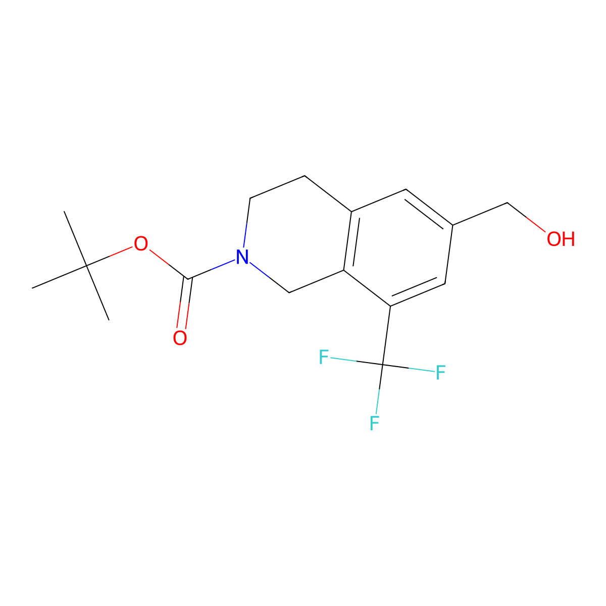 tert-butyl 6-(hydroxymethyl)-8-(trifluoromethyl)-3,4-dihydroisoquinoline-2(1H)-carboxylate molecular structure, CAS 1579517-69-3