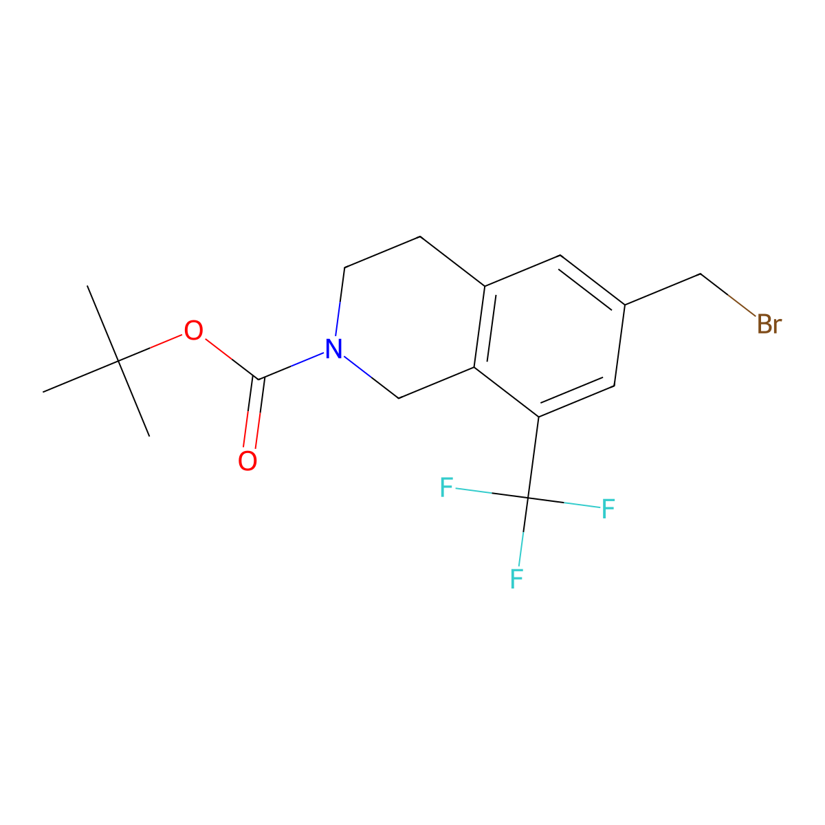 tert-butyl 6-(bromomethyl)-8-(trifluoromethyl)-3,4-dihydroisoquinoline-2(1H)-carboxylate molecular structure, CAS 1579517-71-7