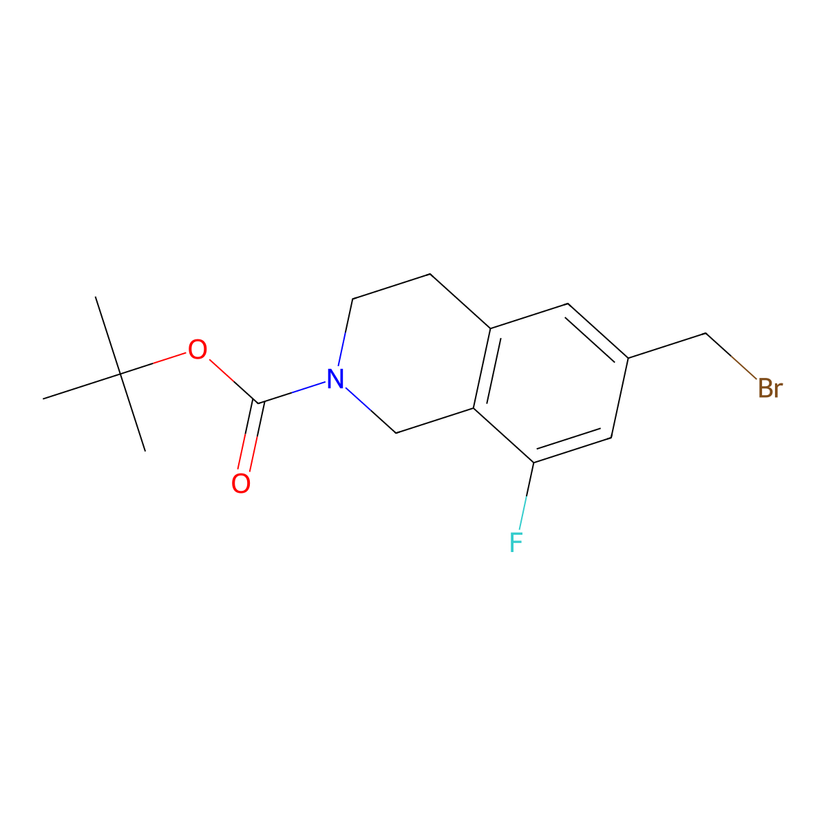 Tert-butyl 6-(bromomethyl)-8-fluoro-3,4-dihydroisoquinoline-2(1h)-carboxylate molecular structure, CAS 1579517-73-9