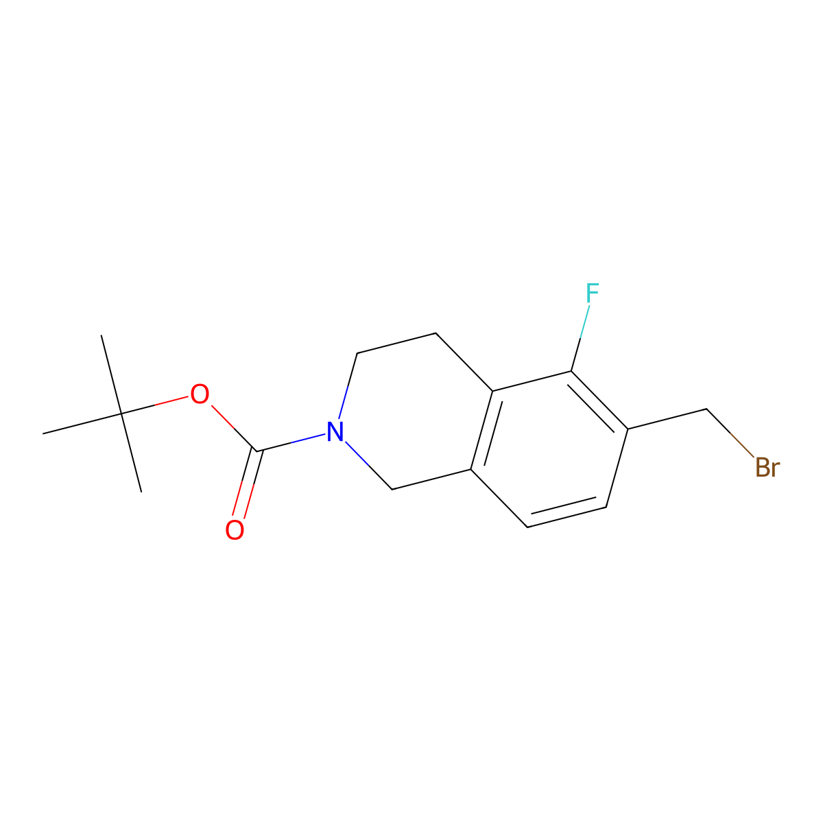 tert-butyl 6-(bromomethyl)-5-fluoro-3,4-dihydroisoquinoline-2(1H)-carboxylate molecular structure, CAS 1579517-75-1