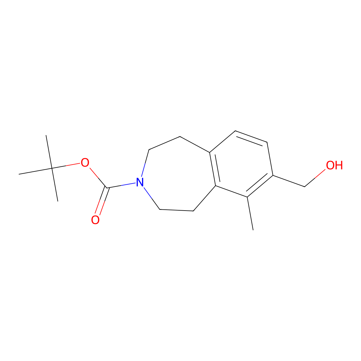 tert-Butyl 7-(hydroxymethyl)-6-methyl-4,5-dihydro-1H-benzo[d]azepine-3(2H)-carboxylate molecular structure, CAS 1579517-92-2