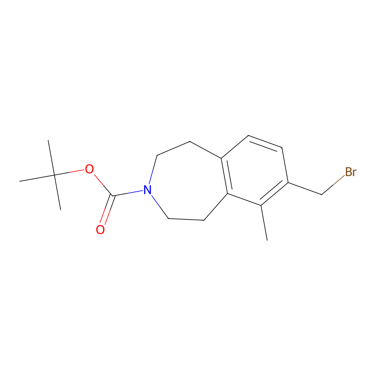Tert-butyl 7-(bromomethyl)-6-methyl-1,2,4,5-tetrahydro-3-benzazepine-3-carboxylate molecular structure, CAS 1579517-94-4