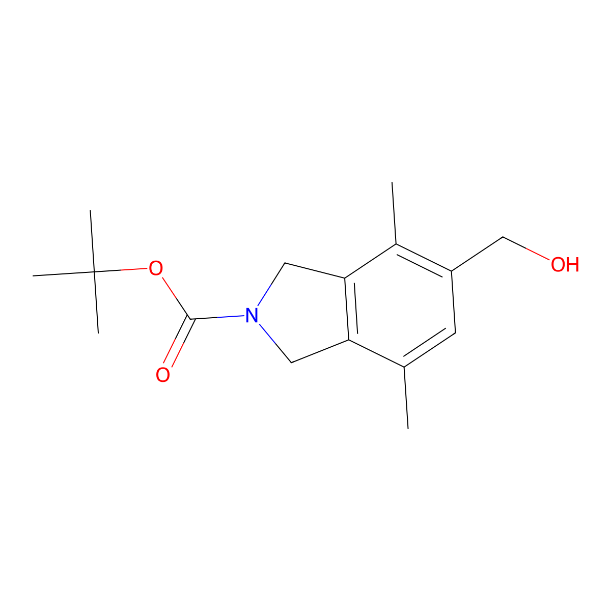 Tert-butyl 5-(hydroxymethyl)-4,7-dimethyl-1,3-dihydroisoindole-2-carboxylate molecular structure, CAS 1579517-97-7