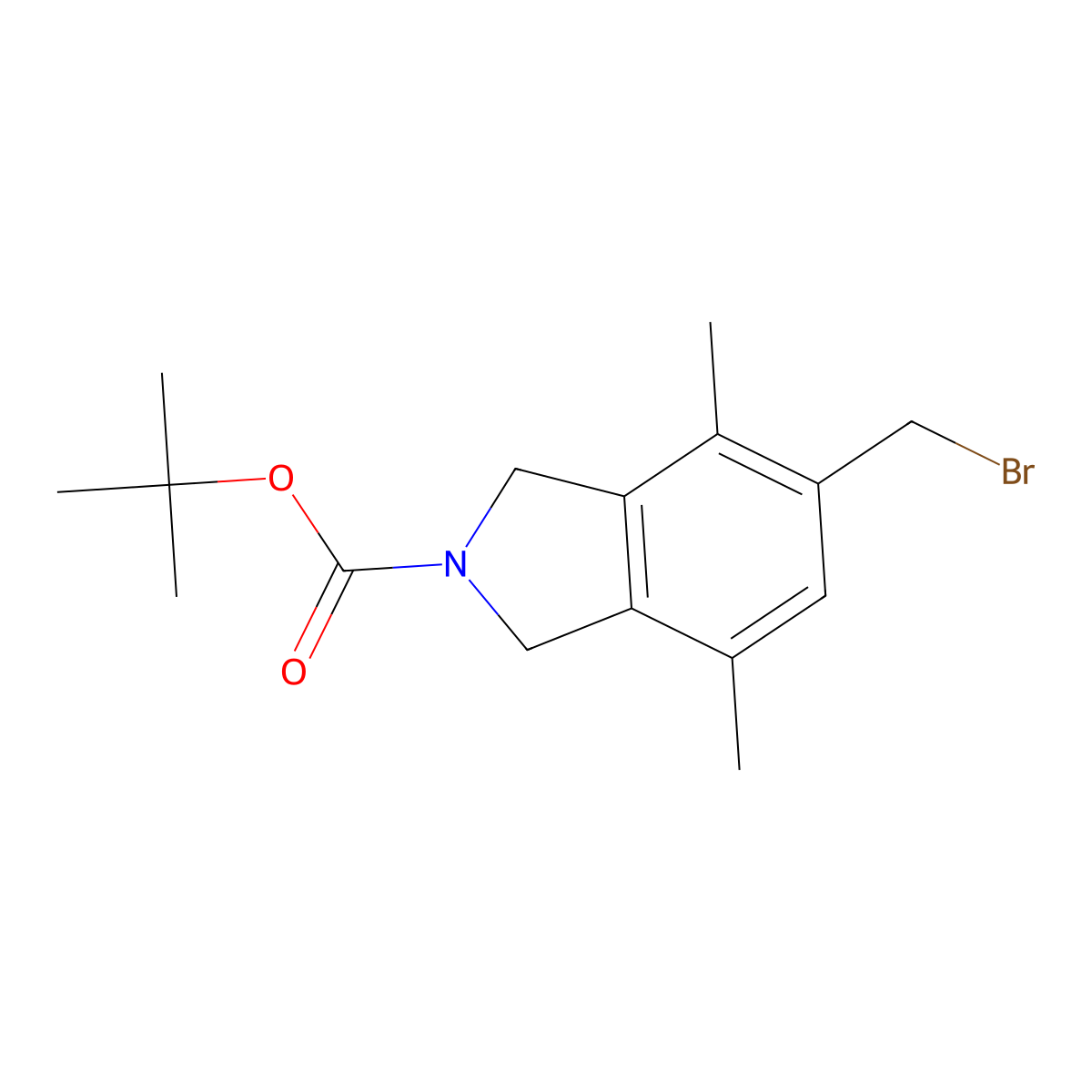 Tert-butyl 5-(bromomethyl)-4,7-dimethyl-1,3-dihydroisoindole-2-carboxylate molecular structure, CAS 1579517-99-9