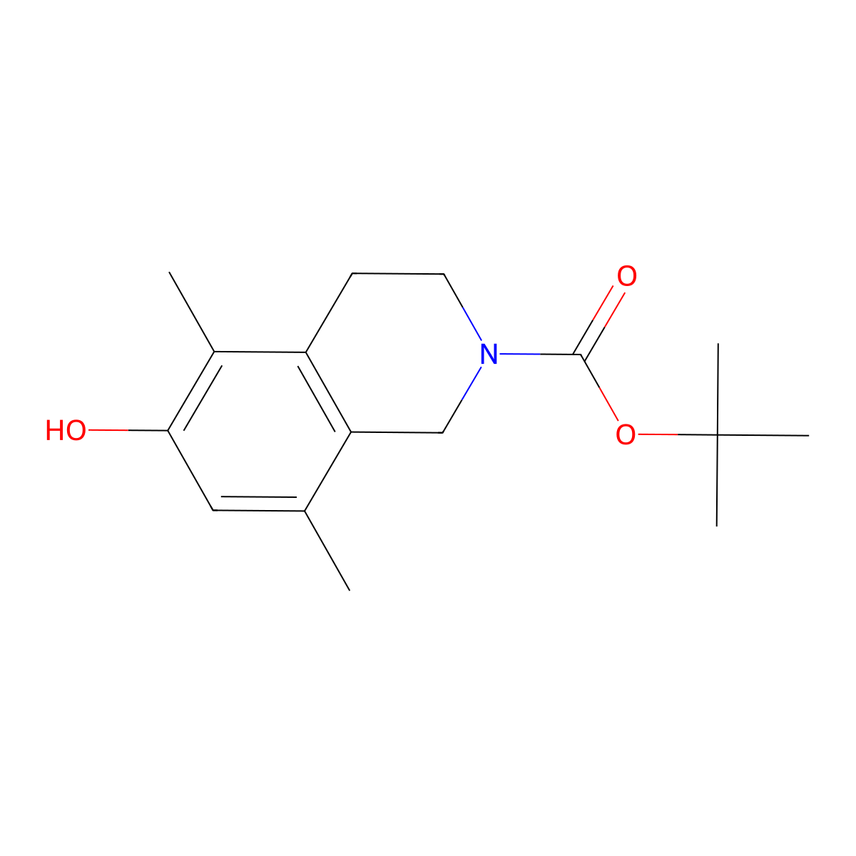 tert-butyl 6-hydroxy-5,8-dimethyl-3,4-dihydro-1H-isoquinoline-2-carboxylate molecular structure, CAS 1579518-02-7