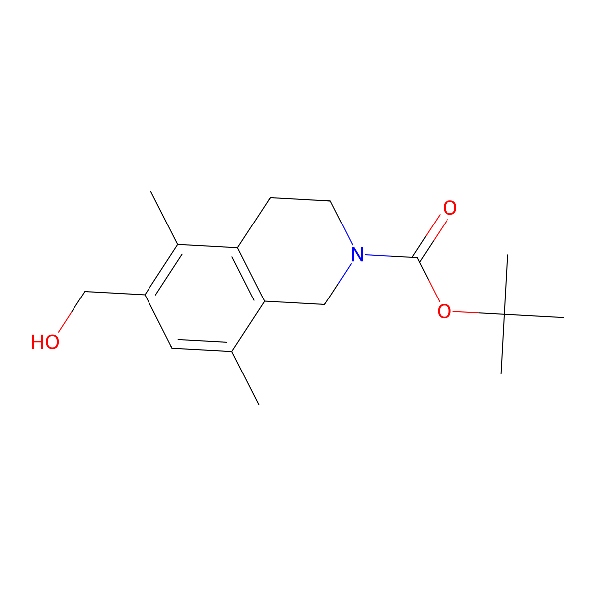 tert-butyl 6-(hydroxymethyl)-5,8-dimethyl-3,4-dihydro-1H-isoquinoline-2-carboxylate molecular structure, CAS 1579518-10-7