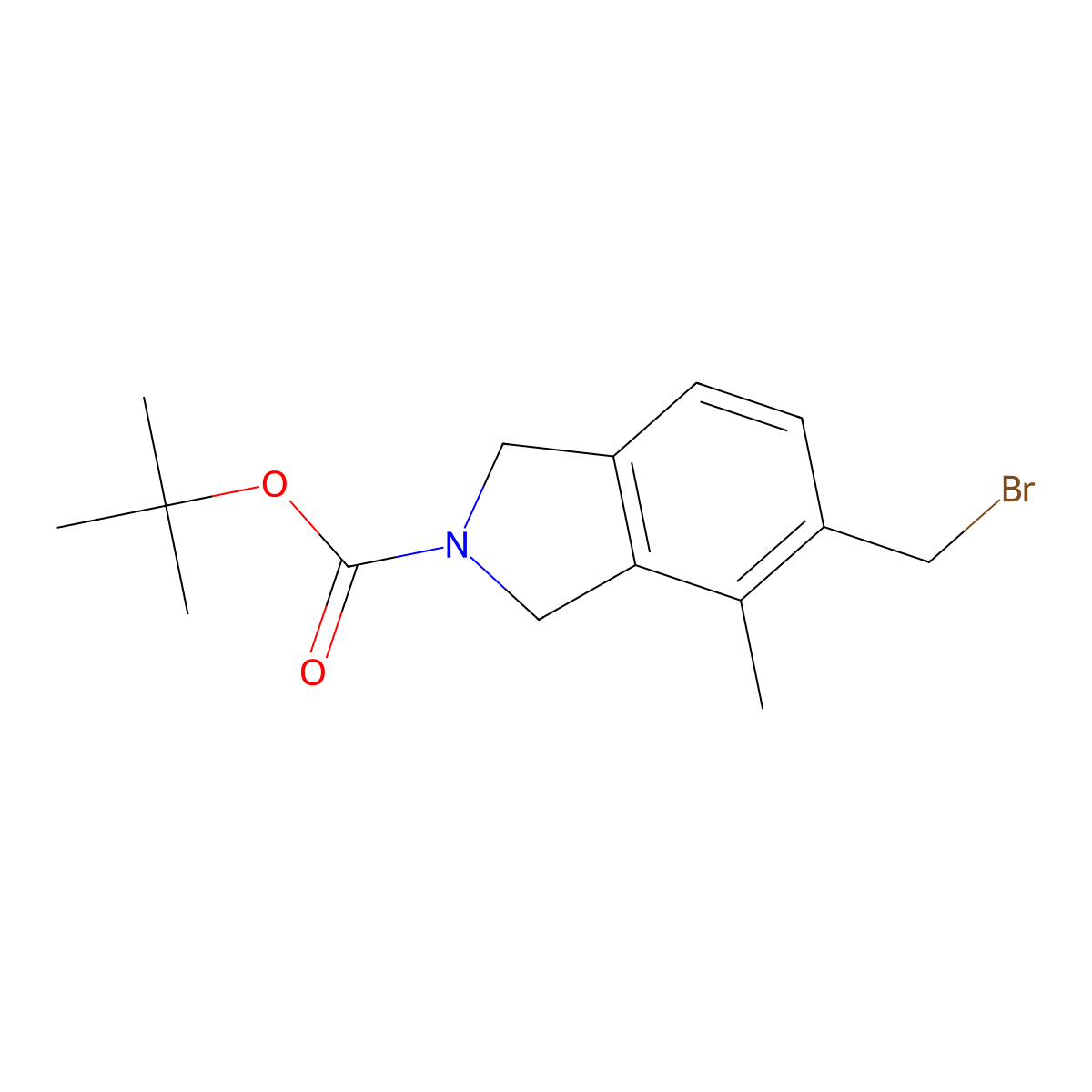 Tert-butyl 5-(bromomethyl)-4-methyl-1,3-dihydroisoindole-2-carboxylate molecular structure, CAS 1579518-19-6