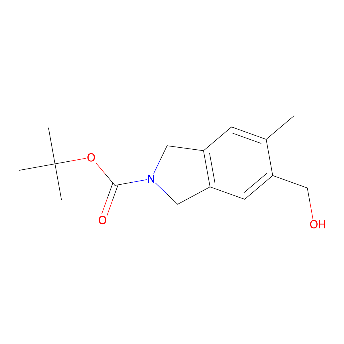 Tert-butyl 5-(hydroxymethyl)-6-methyl-1,3-dihydroisoindole-2-carboxylate molecular structure, CAS 1579518-23-2