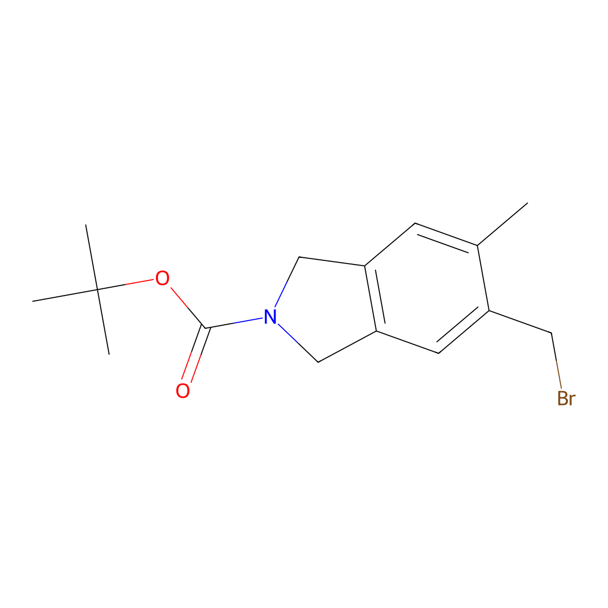 Tert-butyl 5-(bromomethyl)-6-methyl-1,3-dihydroisoindole-2-carboxylate molecular structure, CAS 1579518-25-4