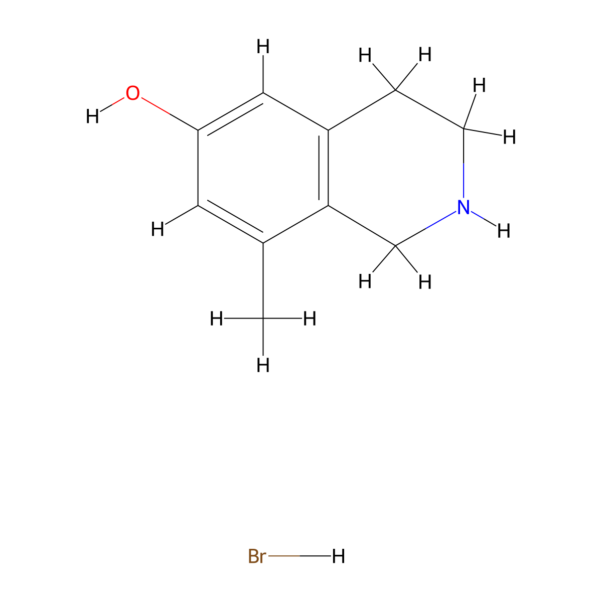 8-Methyl-1,2,3,4-tetrahydroisoquinolin-6-ol;hydrobromide molecular structure, CAS 1579518-36-7