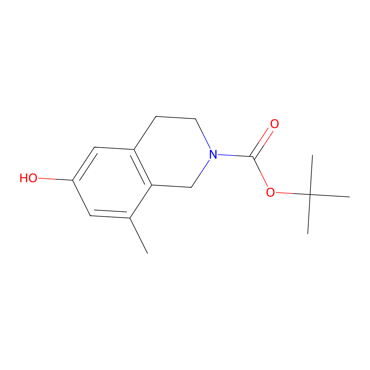 tert-Butyl 6-hydroxy-8-methyl-3,4-dihydroisoquinoline-2(1H)-carboxylate molecular structure, CAS 1579518-38-9