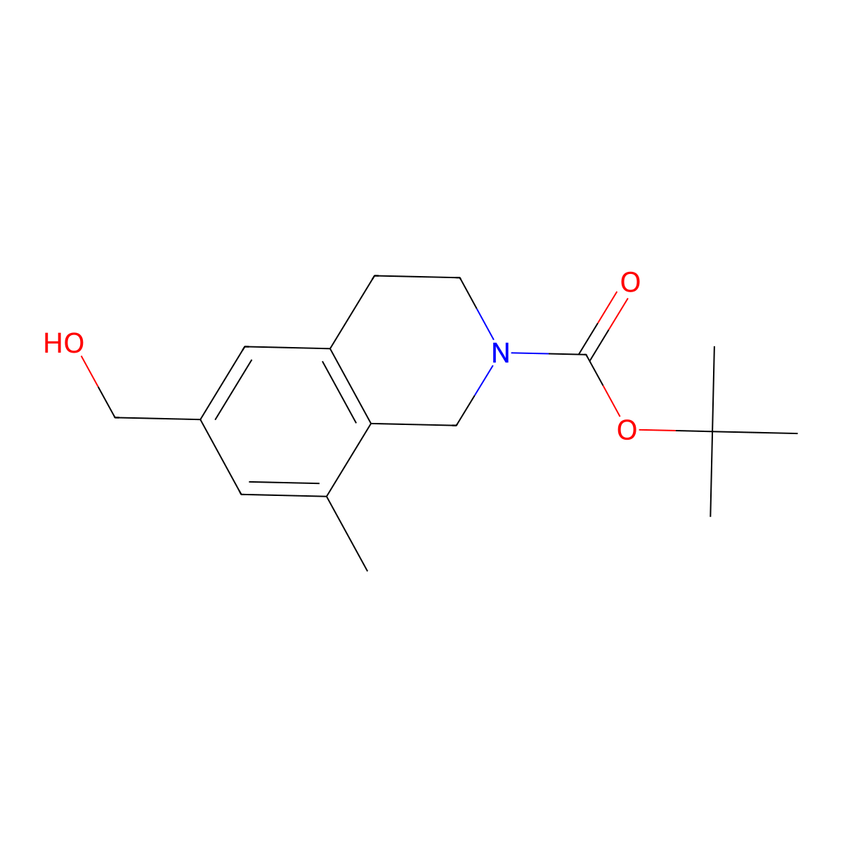 tert-butyl 3,4-dihydro-6-(hydroxymethyl)-8-methylisoquinoline-2(1H)-carboxylate molecular structure, CAS 1579518-44-7
