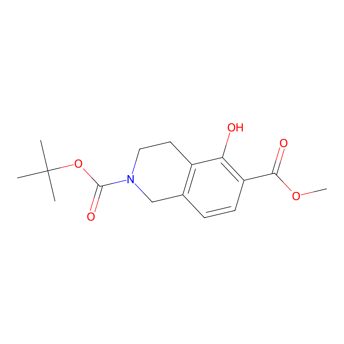 2-O-tert-butyl 6-O-methyl 5-hydroxy-3,4-dihydro-1H-isoquinoline-2,6-dicarboxylate molecular structure, CAS 1579518-55-0
