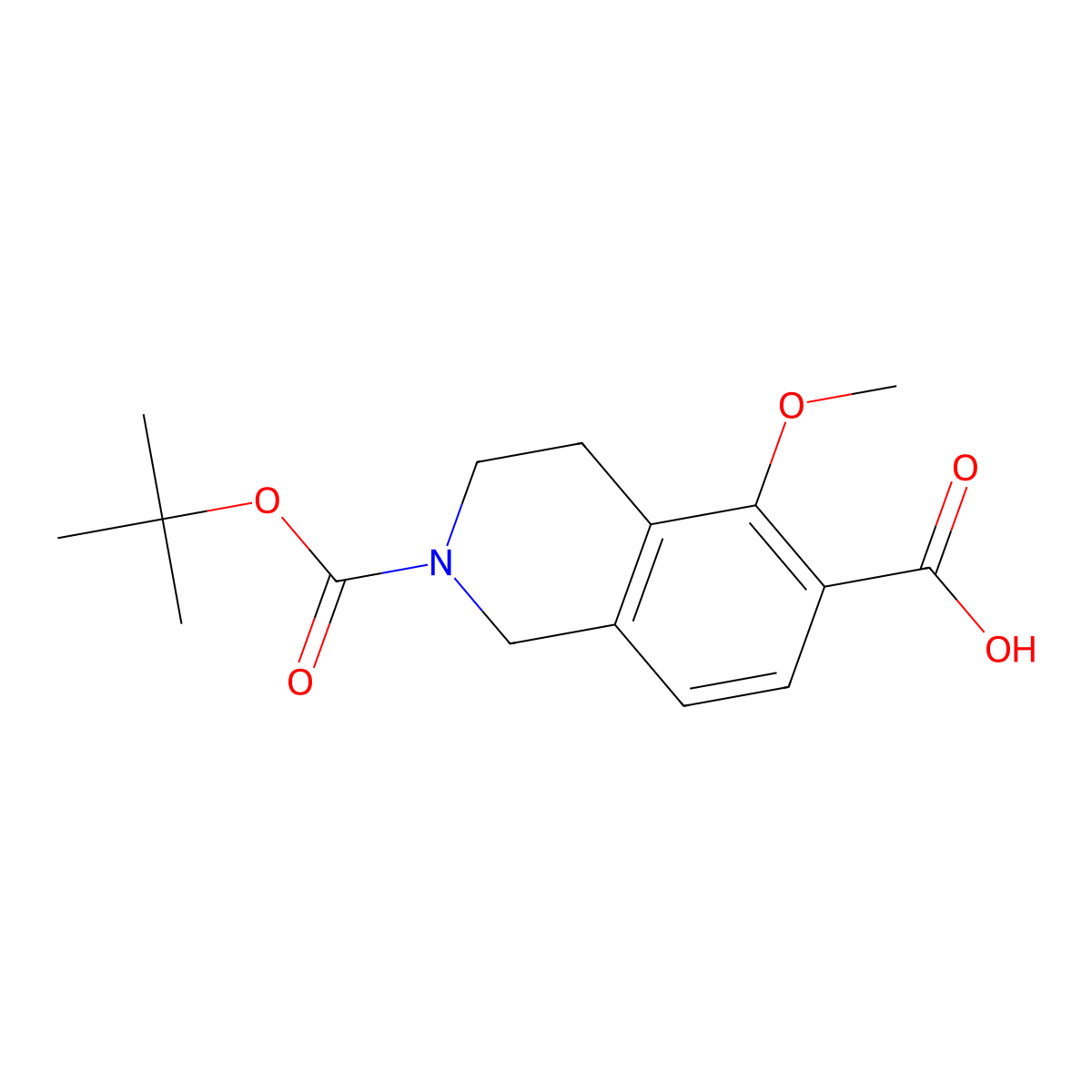 5-methoxy-2-[(2-methylpropan-2-yl)oxycarbonyl]-3,4-dihydro-1H-isoquinoline-6-carboxylic acid molecular structure, CAS 1579518-59-4