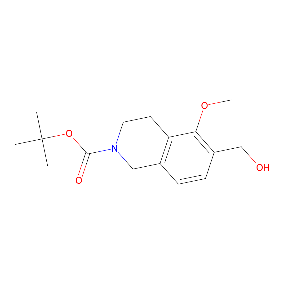 tert-butyl 6-(hydroxymethyl)-5-methoxy-3,4-dihydro-1H-isoquinoline-2-carboxylate molecular structure, CAS 1579518-61-8