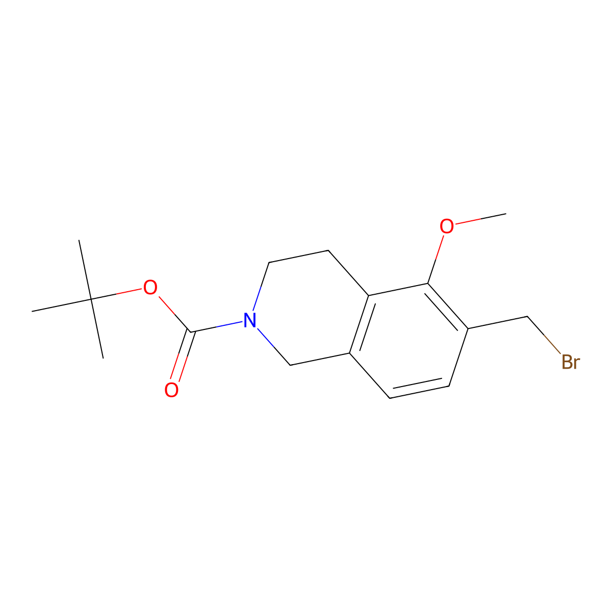 tert-butyl 6-(bromomethyl)-5-methoxy-3,4-dihydro-1H-isoquinoline-2-carboxylate molecular structure, CAS 1579518-63-0