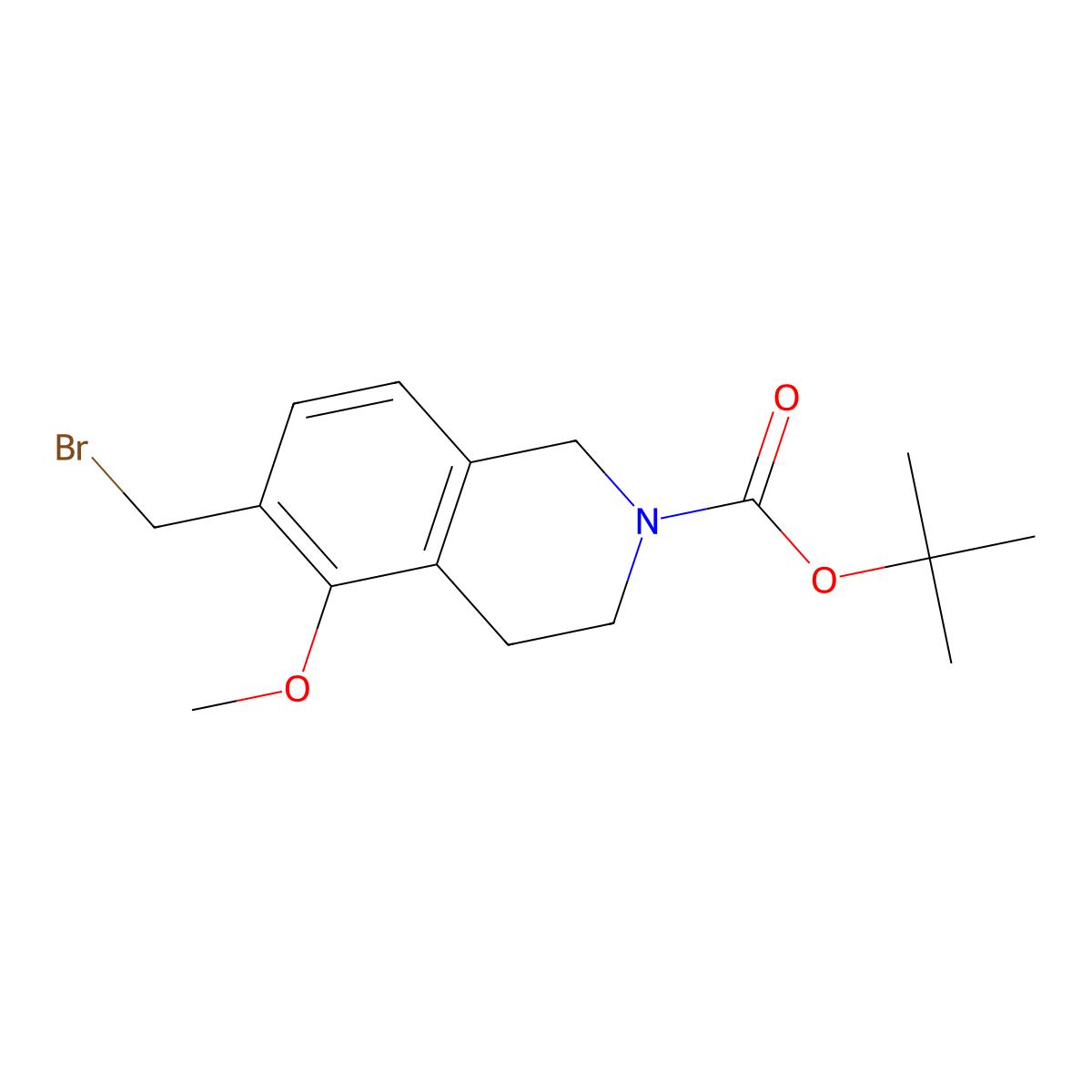 tert-butyl 6-(bromomethyl)-5-methoxy-3,4-dihydro-1H-isoquinoline-2-carboxylate molecular structure, CAS 1579518-63-0