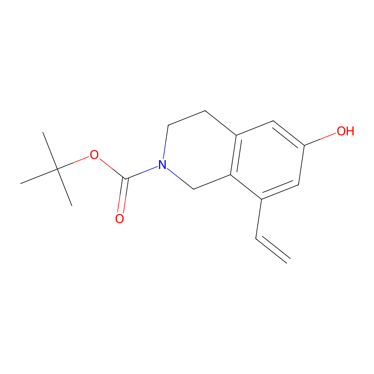 tert-butyl 8-ethenyl-6-hydroxy-3,4-dihydro-1H-isoquinoline-2-carboxylate molecular structure, CAS 1579518-78-7