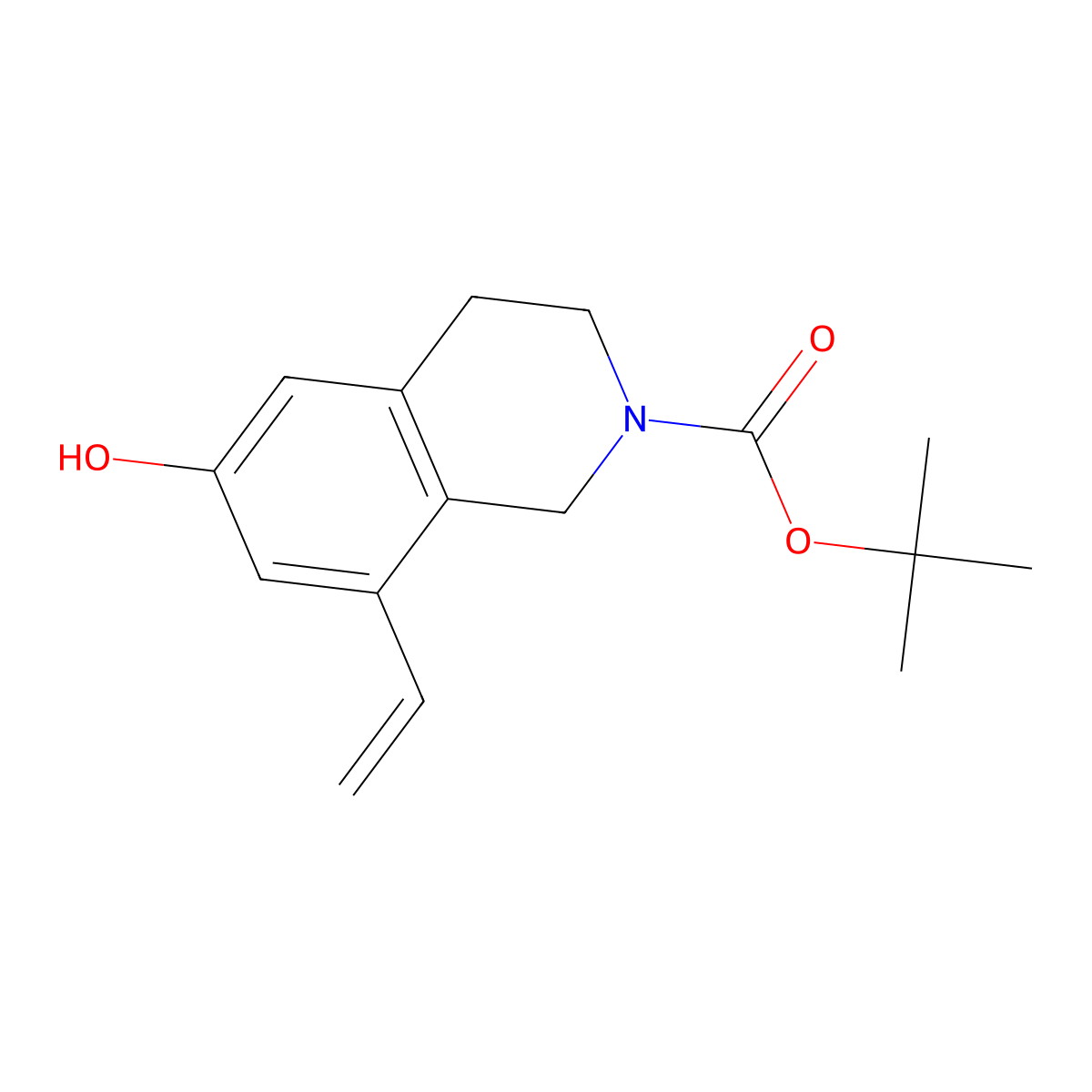 tert-butyl 8-ethenyl-6-hydroxy-3,4-dihydro-1H-isoquinoline-2-carboxylate molecular structure, CAS 1579518-78-7