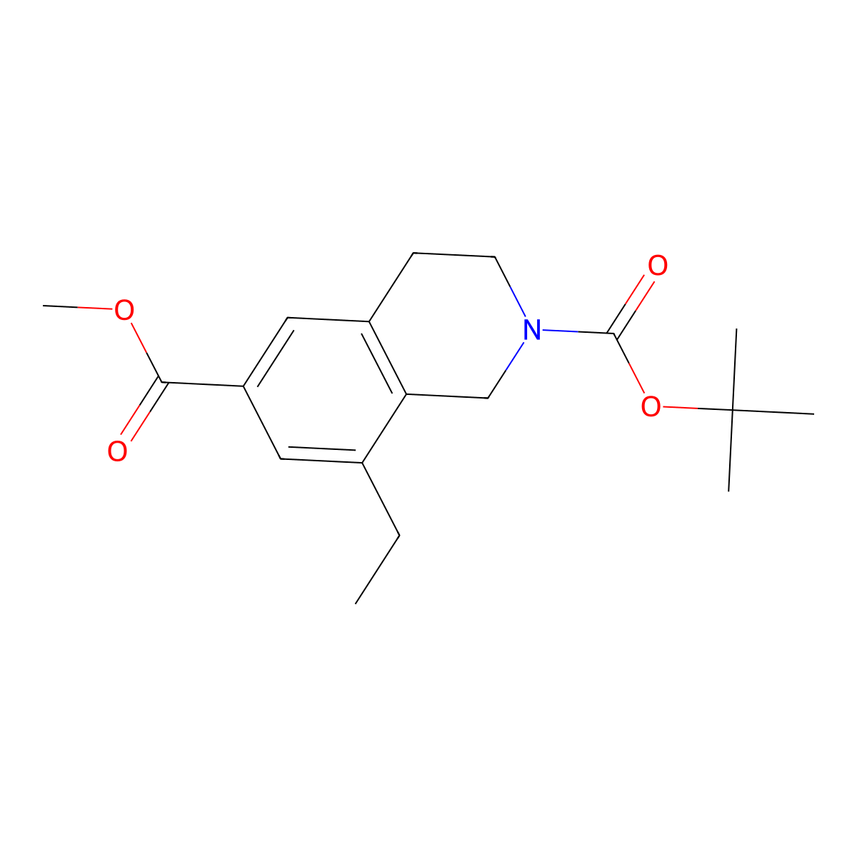2-O-tert-butyl 6-O-methyl 8-ethyl-3,4-dihydro-1H-isoquinoline-2,6-dicarboxylate molecular structure, CAS 1579518-83-4