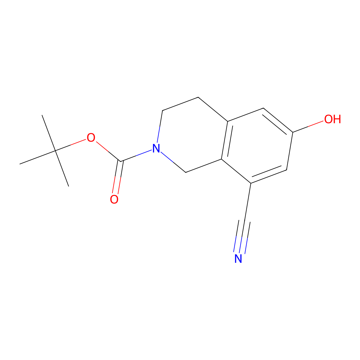 tert-butyl 8-cyano-6-hydroxy-3,4-dihydroisoquinoline-2(1H)-carboxylate molecular structure, CAS 1579518-94-7