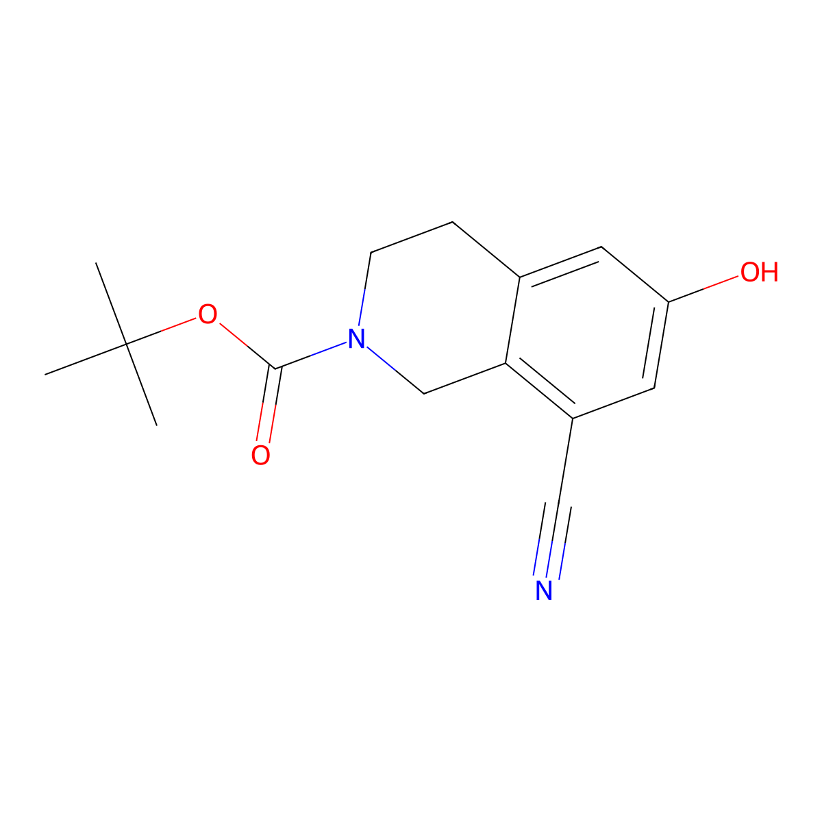 tert-butyl 8-cyano-6-hydroxy-3,4-dihydroisoquinoline-2(1H)-carboxylate molecular structure, CAS 1579518-94-7