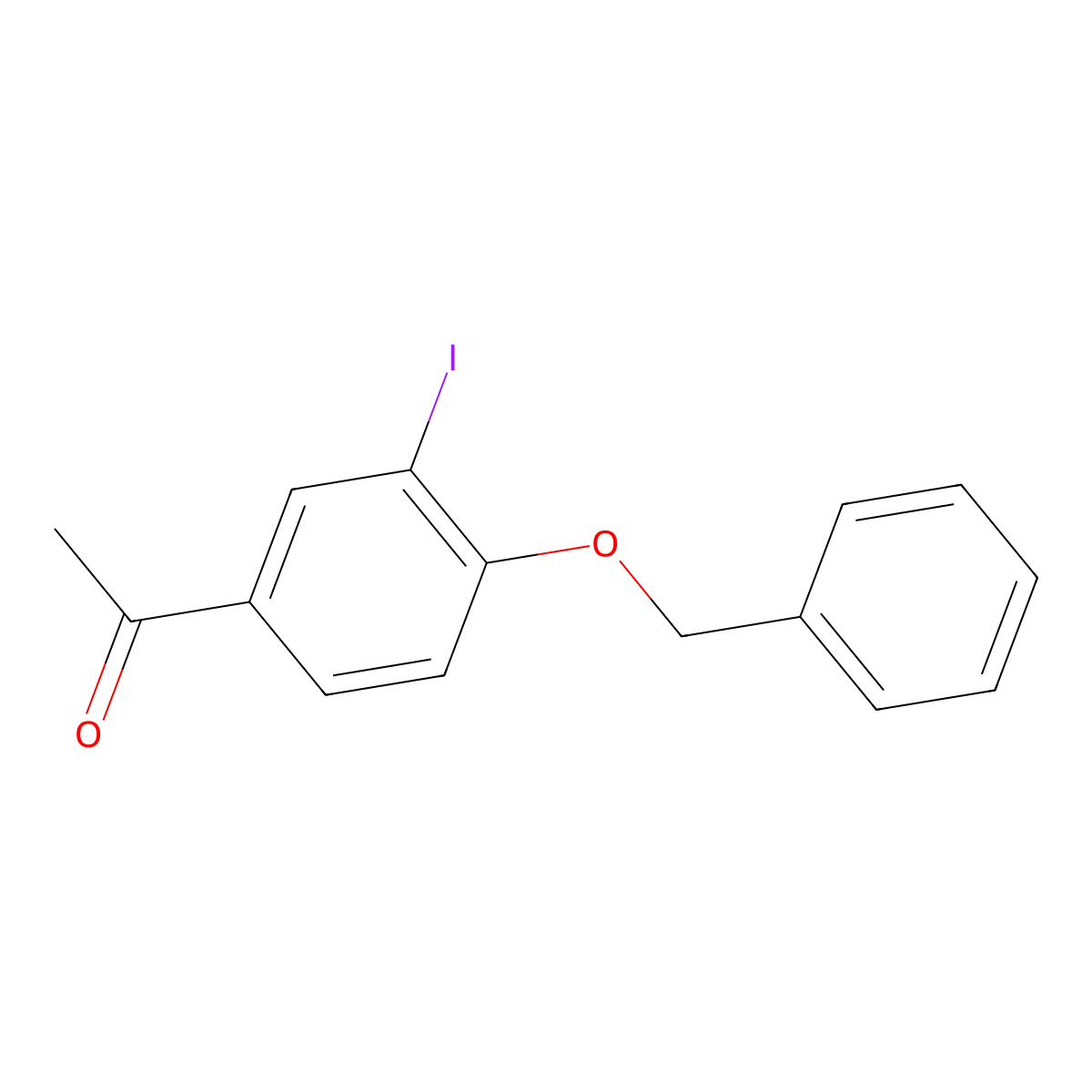 1-(4-(Benzyloxy)-3-iodophenyl)ethanone molecular structure, CAS 157953-15-6
