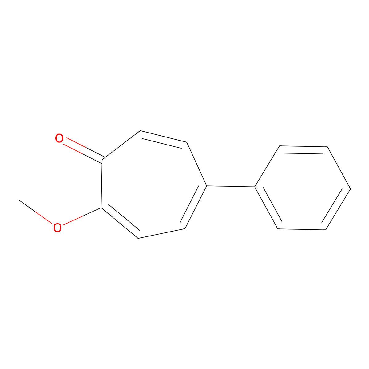 2,4,6-Cycloheptatrien-1-one, 2-methoxy-5-phenyl- molecular structure, CAS 15796-70-0