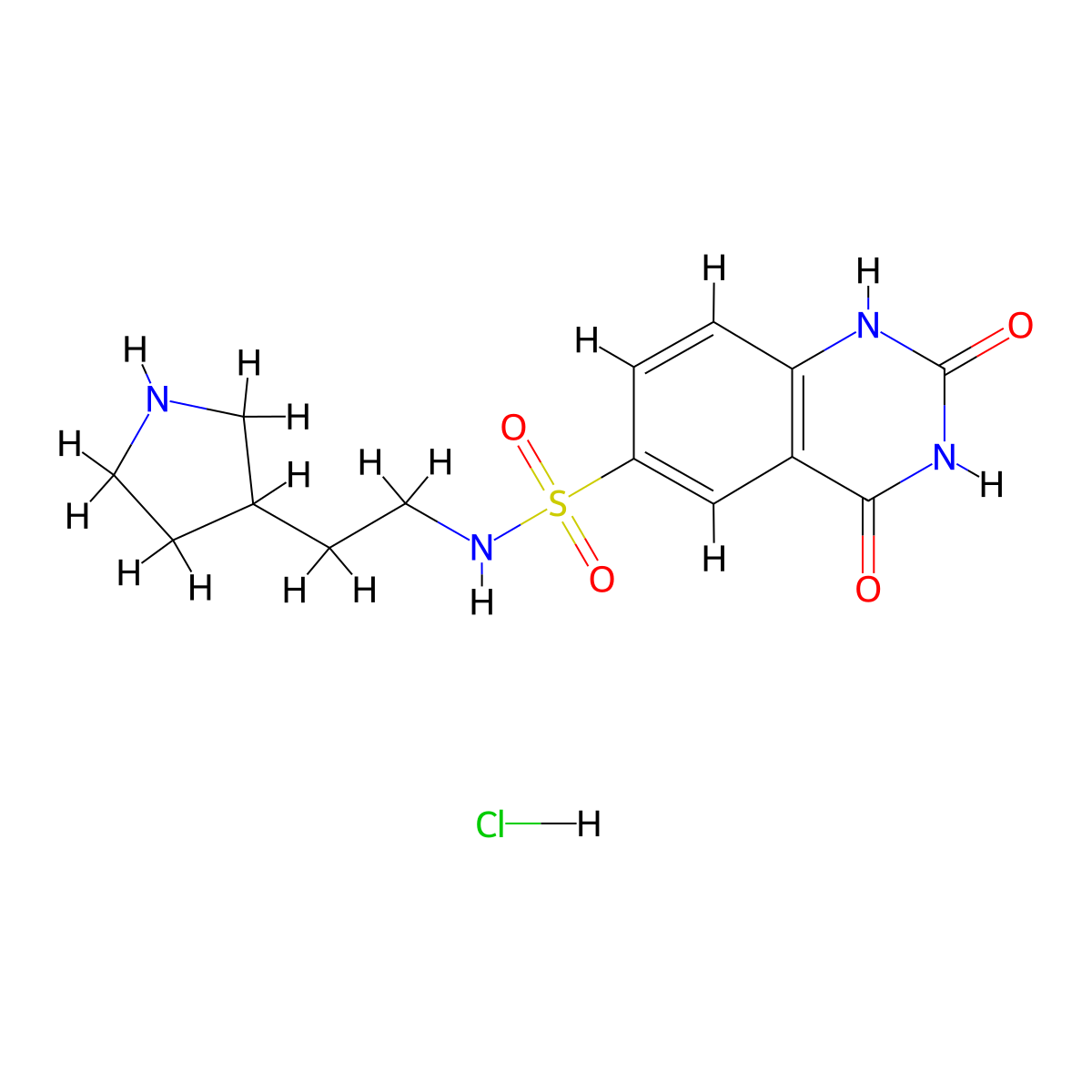 2,4-Dioxo-N-(2-pyrrolidin-3-ylethyl)-1H-quinazoline-6-sulfonamide;hydrochloride molecular structure, CAS 1579767-52-4