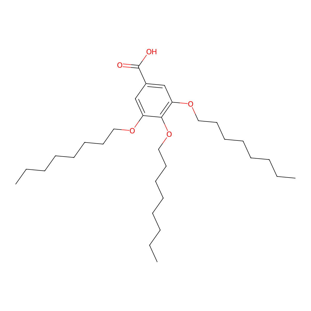 3,4,5-Tris(octyloxy)benzoic acid molecular structure, CAS 157980-09-1