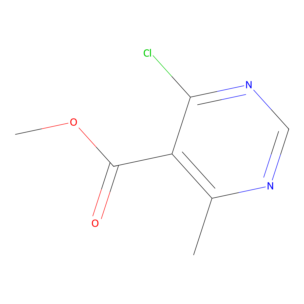 Methyl 4-chloro-6-methylpyrimidine-5-carboxylate molecular structure, CAS 157981-59-4